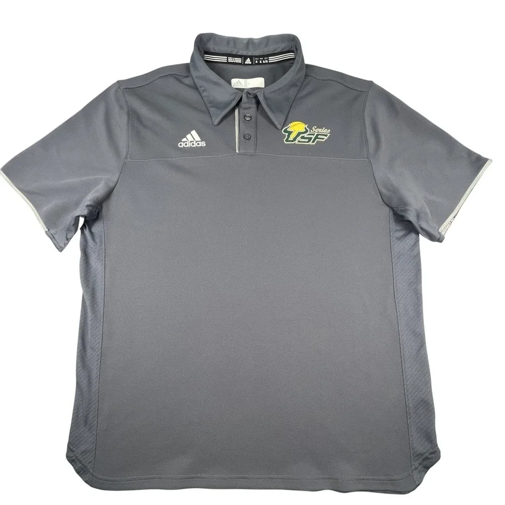 Adidas Polo Mens XL Gray USF Bulls Softball Series Climacool Short Slv Athletic